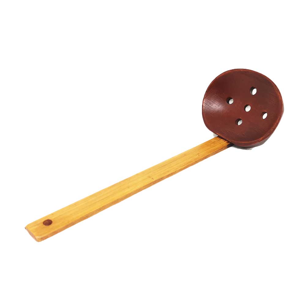 Cucchiaio di legno per ramen con buchi