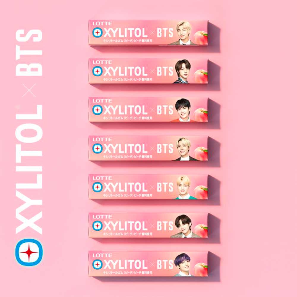 Chewing Gum Lotte Xylitol x BTS Pesca - 7 pezzi